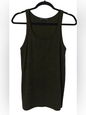 Ralph Lauren Black Label Beaded Tank Top Festive Holidays Shiny Size Large